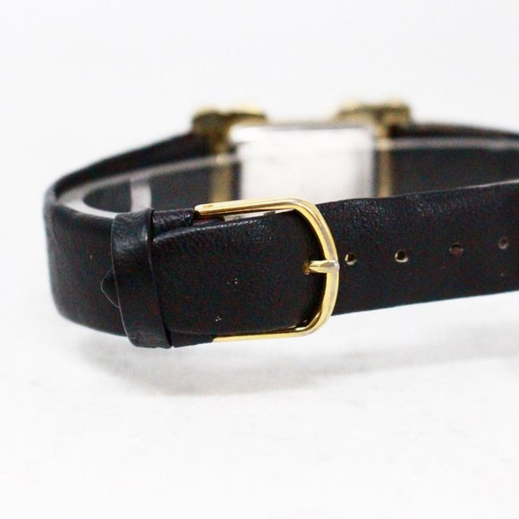 MOVADO #41486 Black Genuine Leather Stainless Steel Back Watch